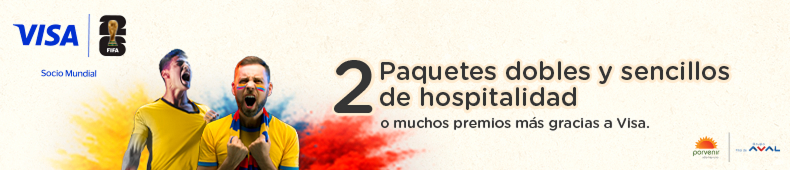 2 paquetes dobles y sencillos de hospitalidad o muchos premios más gracias a Visa.