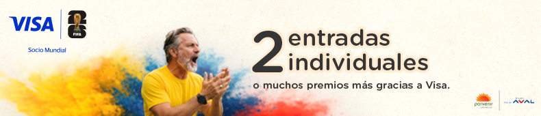 2 entradas individuales o muchos premios más gracias a Visa.